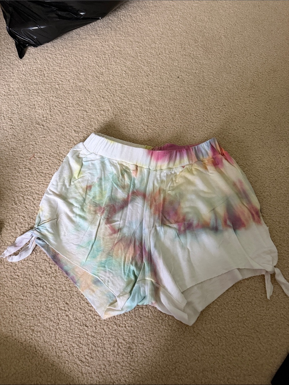 Women’s High-Waist Tie-Dye Lounge Shorts - Pastel Multi